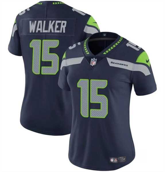 Womens Seattle Seahawks #15 P.J. Walker Navy Vapor Limited Football Stitched Jersey(Run Small) Dzhi->women nfl jersey->Women Jersey